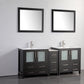 Vanity Art VA3030-72E 72 Inch Double Sink Bathroom Vanity in Espresso with Ceramic Countertop - Vanity Art VA3030-72E