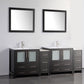 Vanity Art VA3030-84E 84 Inch Double Sink Bathroom Vanity in Espresso with Ceramic Countertop - Vanity Art VA3030-84E