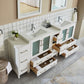 Vanity Art VA3030-84W 84 Inch Double Sink Bathroom Vanity in White with Ceramic Countertop - Vanity Art VA3030-84W