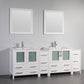 Vanity Art VA3030-84W 84 Inch Double Sink Bathroom Vanity in White with Ceramic Countertop - Vanity Art VA3030-84W