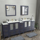 Vanity Art VA3030-96B 96 Inch Double Sink Bathroom Vanity in Blue with Ceramic Countertop - Vanity Art VA3030-96B