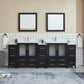 Vanity Art VA3030-96E 96 Inch Double Sink Bathroom Vanity in Espresso with Ceramic Countertop - Vanity Art VA3030-96E