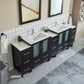 Vanity Art VA3030-96E 96 Inch Double Sink Bathroom Vanity in Espresso with Ceramic Countertop - Vanity Art VA3030-96E