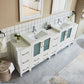 Vanity Art VA3030-96W 96 Inch Double Sink Bathroom Vanity in White with Ceramic Countertop - Vanity Art VA3030-96W