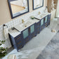 Vanity Art VA3036-108B 108 Inch Double Sink Bathroom Vanity in Blue with Ceramic Countertop - Vanity Art VA3036-108B