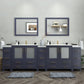 Vanity Art VA3036-108B 108 Inch Double Sink Bathroom Vanity in Blue with Ceramic Countertop - Vanity Art VA3036-108B