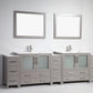 Vanity Art VA3036-108G 108 Inch Double Sink Bathroom Vanity in Gray with Ceramic Countertop - Vanity Art VA3036-108G