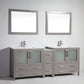 Vanity Art VA3036-84G 84 Inch Double Sink Bathroom Vanity in Gray with Ceramic Countertop - Vanity Art VA3036-84G