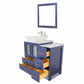 Vanity Art VA3124-36B 36 Inch Single Sink Bathroom Vanity in Blue with Marble Countertop - Vanity Art VA3124-36B