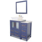 Vanity Art VA3124-36B 36 Inch Single Sink Bathroom Vanity in Blue with Marble Countertop - Vanity Art VA3124-36B