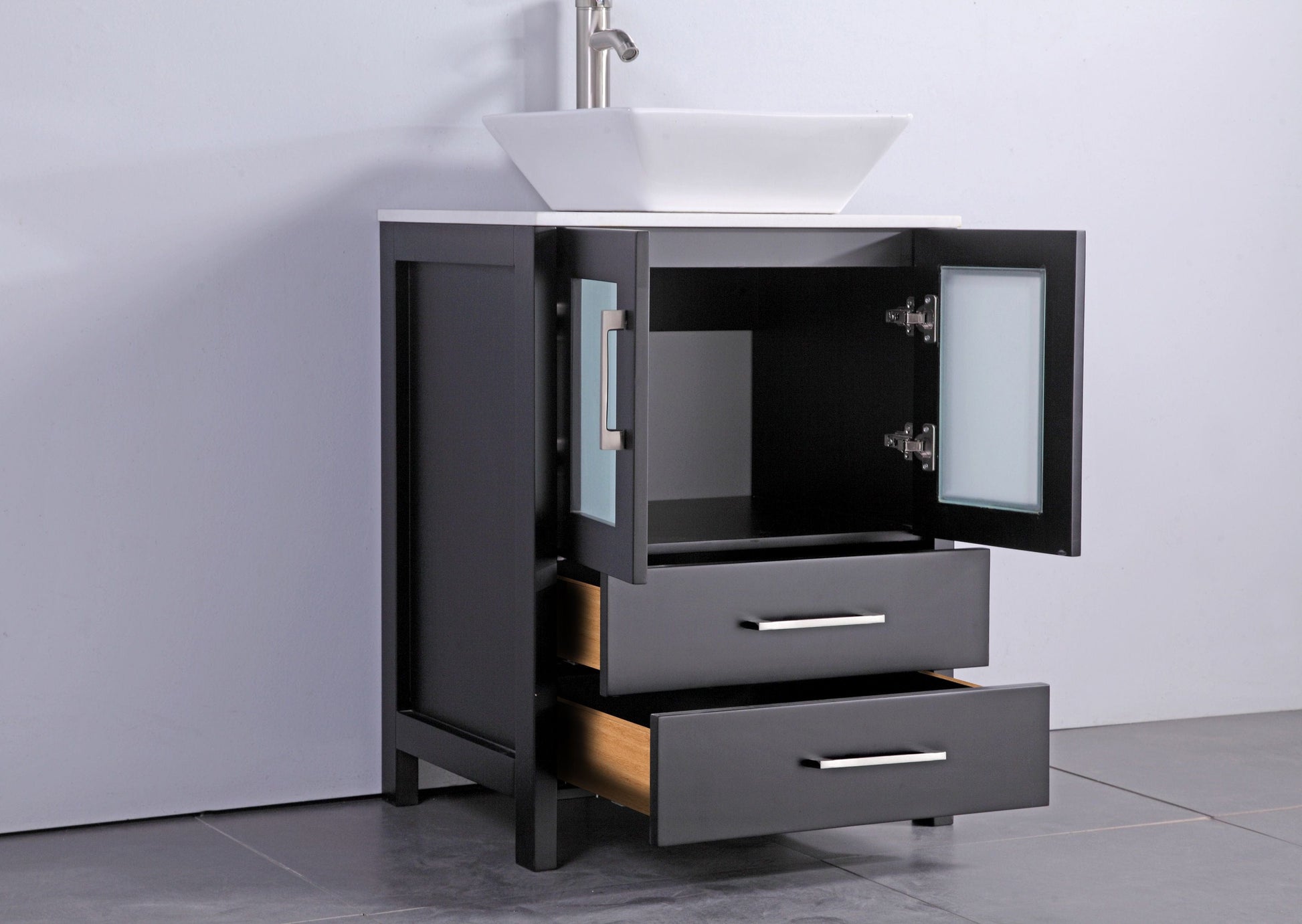 Vanity Art VA3124-36E 36 Inch Single Sink Bathroom Vanity in Espresso with Marble Countertop - Vanity Art VA3124-36E