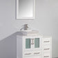 Vanity Art VA3124-36W 36 Inch Single Sink Bathroom Vanity in White with Marble Countertop - Vanity Art VA3124-36W