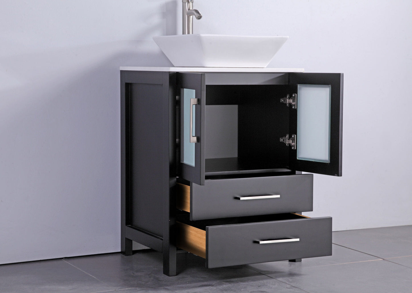 Vanity Art VA3124-48E 48 Inch Single Sink Bathroom Vanity in Espresso with Marble Countertop - Vanity Art VA3124-48E