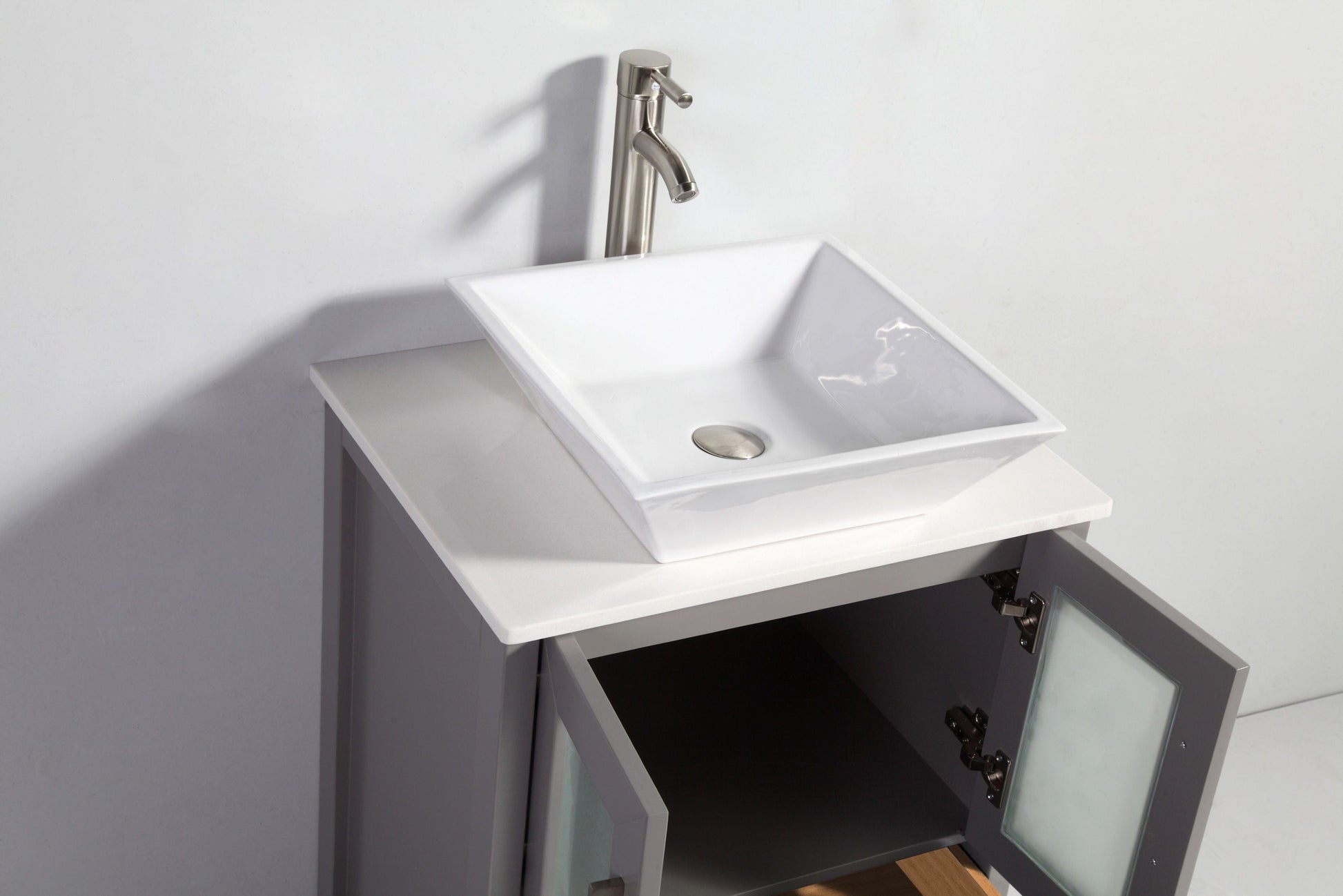 Vanity Art VA3124-48G 48 Inch Single Sink Bathroom Vanity in Gray with Marble Countertop - Vanity Art VA3124-48G