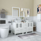 Vanity Art VA3124-60W 60 Inch Double Sink Bathroom Vanity in White with Marble Countertop - Vanity Art VA3124-60W