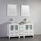 Vanity Art VA3124-60W 60 Inch Double Sink Bathroom Vanity in White with Marble Countertop - Vanity Art VA3124-60W