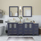 Vanity Art VA3124-72B 72 Inch Double Sink Bathroom Vanity in Blue with Marble Countertop - Vanity Art VA3124-72B