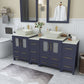 Vanity Art VA3124-72B 72 Inch Double Sink Bathroom Vanity in Blue with Marble Countertop - Vanity Art VA3124-72B