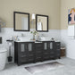 Vanity Art VA3124-72E 72 Inch Double Sink Bathroom Vanity in Espresso with Marble Countertop - Vanity Art VA3124-72E