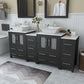 Vanity Art VA3124-72E 72 Inch Double Sink Bathroom Vanity in Espresso with Marble Countertop - Vanity Art VA3124-72E