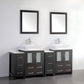 Vanity Art VA3124-72E 72 Inch Double Sink Bathroom Vanity in Espresso with Marble Countertop - Vanity Art VA3124-72E