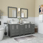 Vanity Art VA3124-72G 72 Inch Double Sink Bathroom Vanity in Gray with Marble Countertop - Vanity Art VA3124-72G