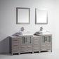 Vanity Art VA3124-72G 72 Inch Double Sink Bathroom Vanity in Gray with Marble Countertop - Vanity Art VA3124-72G