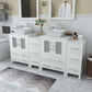 Vanity Art VA3124-72W 72 Inch Double Sink Bathroom Vanity in White with Marble Countertop - Vanity Art VA3124-72W