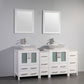 Vanity Art VA3124-72W 72 Inch Double Sink Bathroom Vanity in White with Marble Countertop - Vanity Art VA3124-72W