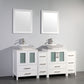 Vanity Art VA3124-72W 72 Inch Double Sink Bathroom Vanity in White with Marble Countertop - Vanity Art VA3124-72W