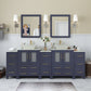 Vanity Art VA3124-84B 84 Inch Double Sink Bathroom Vanity in Blue with Marble Countertop - Vanity Art VA3124-84B