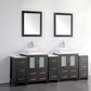 Vanity Art VA3124-84E 84 Inch Double Sink Bathroom Vanity in Espresso with Marble Countertop - Vanity Art VA3124-84E