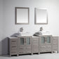 Vanity Art VA3124-84G 84 Inch Double Sink Bathroom Vanity in Gray with Marble Countertop - Vanity Art VA3124-84G