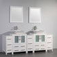 Vanity Art VA3124-84W 84 Inch Double Sink Bathroom Vanity in White with Marble Countertop - Vanity Art VA3124-84W