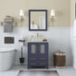 Vanity Art VA3124B 24 Inch Single Sink Bathroom Vanity in Blue with Marble Countertop - Vanity Art VA3124B