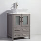 Vanity Art VA3124G 24 Inch Single Sink Bathroom Vanity in Gray with Marble Countertop - Vanity Art VA3124G