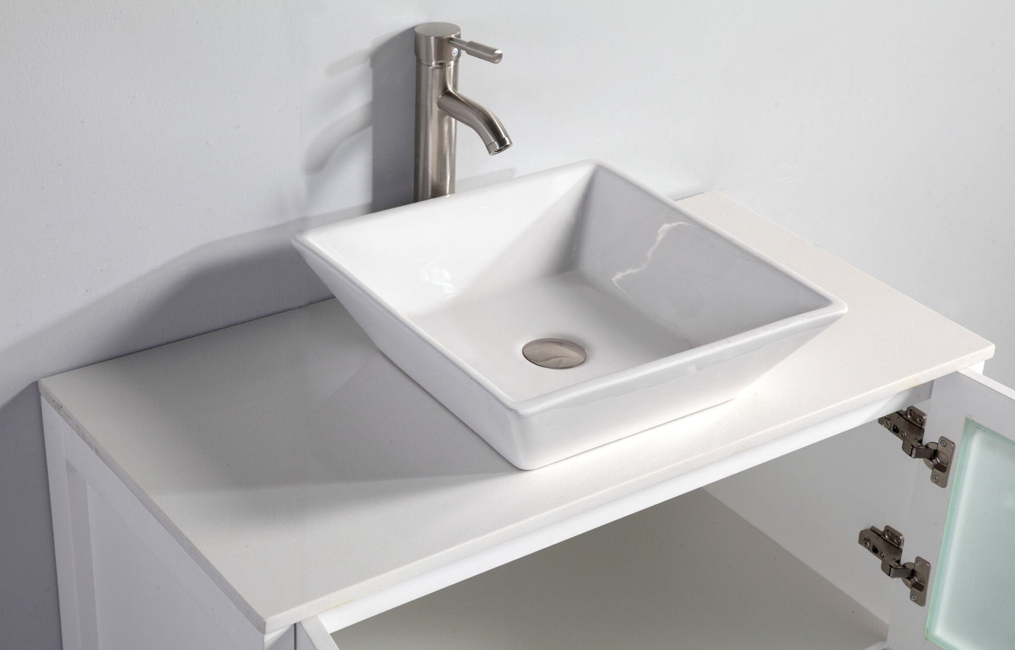 Vanity Art VA3130-42W 42 Inch Single Sink Bathroom Vanity in White with Marble Countertop - Vanity Art VA3130-42W