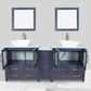 Vanity Art VA3130-72B 72 Inch Double Sink Bathroom Vanity in Blue with Marble Countertop - Vanity Art VA3130-72B