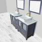 Vanity Art VA3130-72B 72 Inch Double Sink Bathroom Vanity in Blue with Marble Countertop - Vanity Art VA3130-72B