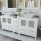 Vanity Art VA3130-72W 72 Inch Double Sink Bathroom Vanity in White with Marble Countertop - Vanity Art VA3130-72W