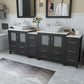 Vanity Art VA3130-84E 84 Inch Double Sink Bathroom Vanity in Espresso with Marble Countertop - Vanity Art VA3130-84E