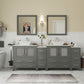 Vanity Art VA3130-84G 84 Inch Double Sink Bathroom Vanity in Gray with Marble Countertop - Vanity Art VA3130-84G