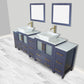 Vanity Art VA3130-96B 96 Inch Double Sink Bathroom Vanity in Blue with Marble Countertop - Vanity Art VA3130-96B