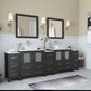 Vanity Art VA3130-96E 96 Inch Double Sink Bathroom Vanity in Espresso with Marble Countertop - Vanity Art VA3130-96E