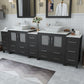 Vanity Art VA3130-96E 96 Inch Double Sink Bathroom Vanity in Espresso with Marble Countertop - Vanity Art VA3130-96E