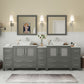 Vanity Art VA3130-96G 96 Inch Double Sink Bathroom Vanity in Gray with Marble Countertop - Vanity Art VA3130-96G