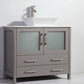 Vanity Art VA3136-108G 108 Inch Double Sink Bathroom Vanity in Gray with Marble Countertop - Vanity Art VA3136-108G