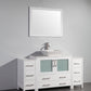 Vanity Art VA3136-60W 60 Inch Single Sink Bathroom Vanity in White with Marble Countertop - Vanity Art VA3136-60W