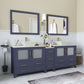 Vanity Art VA3136-84B 84 Inch Double Sink Bathroom Vanity in Blue with Marble Countertop - Vanity Art VA3136-84B