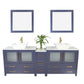 Vanity Art VA3136-84B 84 Inch Double Sink Bathroom Vanity in Blue with Marble Countertop - Vanity Art VA3136-84B